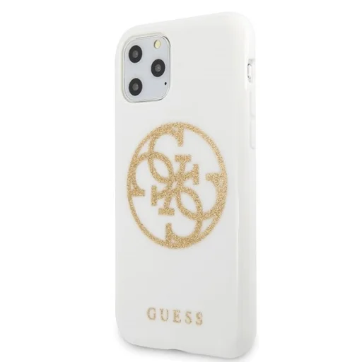 Guess Saffiano 4G Circle Logo iPhone 11 Pro MAX tok fehér/arany (GUHCN65TPUWHGLG) - 2