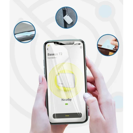 Baseus T2 mini anti-loss locator fehér, kulcskereső, okos kulcstartó - 12