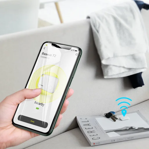 Baseus T2 mini anti-loss locator fehér, kulcskereső, okos kulcstartó - 9