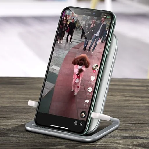 Baseus Cobble Qi vezeték nélküli gyorstöltő 15W és tartó állvány fekete (WXPG-01) - 9