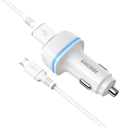 KAKU Autós Töltő KSC-528 Shengyu - 2xUSB - 2,8A USB-Micro USB kábellel fehér - 2