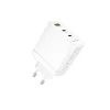 Borofone fali töltő BN12 Manager - USB + 2xType-C - PD 65W 3A fehér thumbnail
