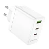 Borofone fali töltő BN12 Manager - USB + 2xType-C - PD 65W 3A fehér thumbnail
