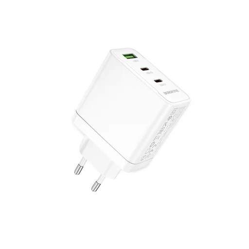 Borofone fali töltő BN12 Manager - USB + 2xType-C - PD 65W 3A fehér - 3