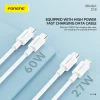Foneng autós töltő C18 - USB + Type C - PD 48W 3A Type C - Lightning kábellel szürke thumbnail