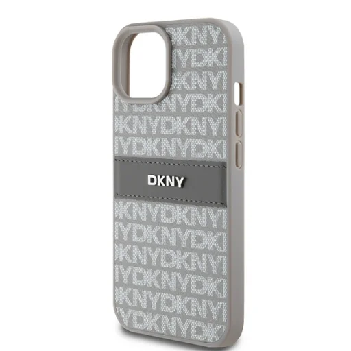  iPhone 15 Plus/14 Plus bézs DKNY bőrtok Mono Stripe & Metal Logo DKHCP15MPRTHSLE - 6