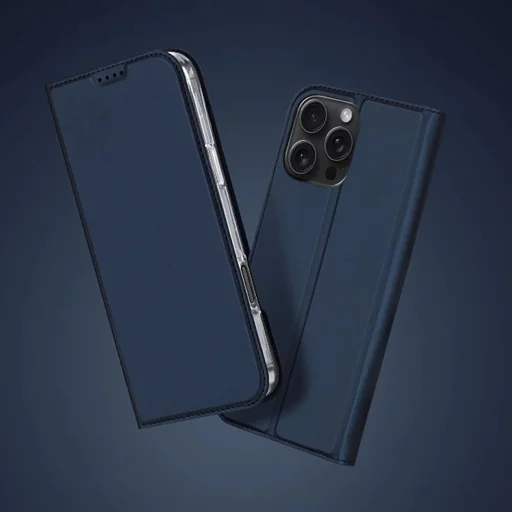 Dux Ducis Skin Pro fliptok iPhone 16 Pro Max telefonhoz kártyatartóval - kék - 11