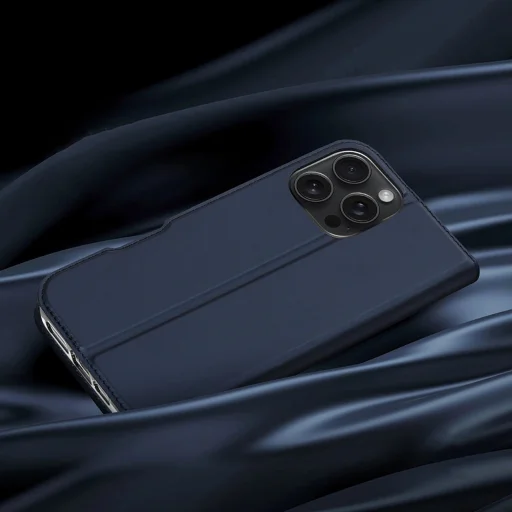 Dux Ducis Skin Pro fliptok iPhone 16 Pro Max telefonhoz kártyatartóval - kék - 12