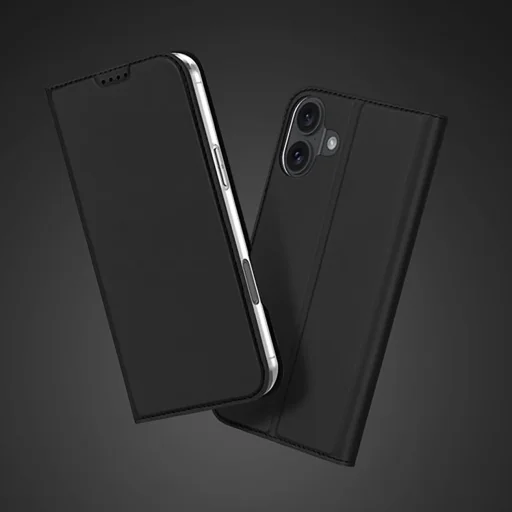 Etui Dux Ducis Skin Pro iPhone 16-hoz klapottal és kártyatartóval - fekete tok - 11