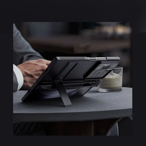 Nillkin CamShield Fold tok Samsung Galaxy Z Fold 6 5G-hez Stylus tartóval - Fekete - 14