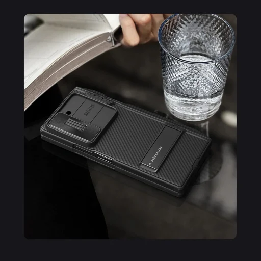 Nillkin CamShield Fold tok Samsung Galaxy Z Fold 6 5G-hez Stylus tartóval - Fekete - 16