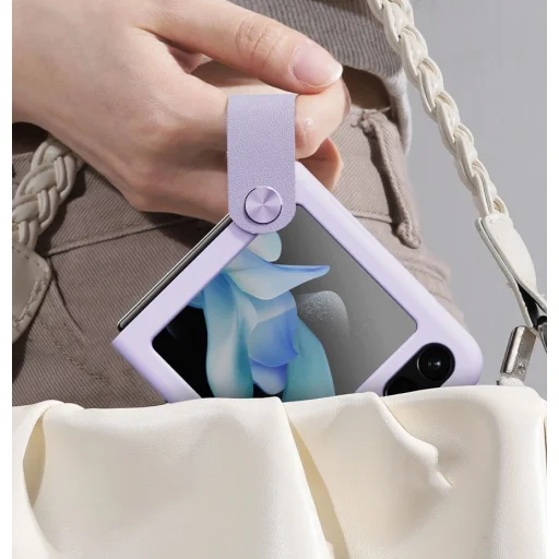 Nillkin Flex Flip tok charm-mal és állvánnyal Samsung Galaxy Z Flip 5-hez - Barackszín - 9