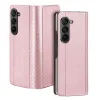 Samsung Galaxy Z Fold5 5G Dux Ducis Bril Wallet Flip Leather tok - Pink thumbnail