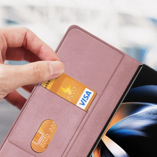 Samsung Galaxy Z Fold5 5G Dux Ducis Bril Wallet Flip Leather tok - Pink - 8
