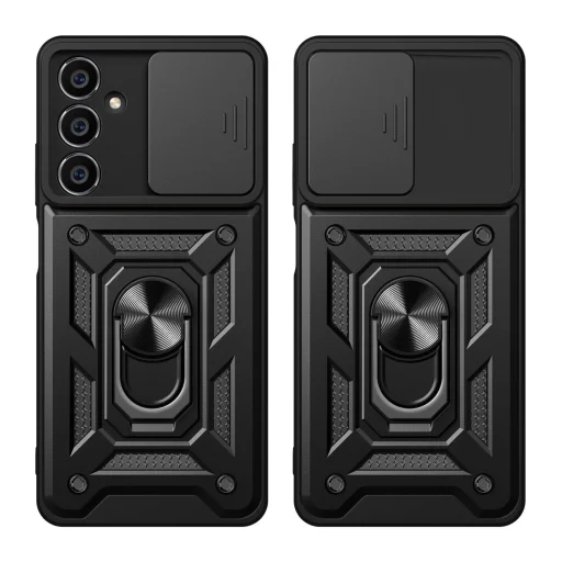 Hybrid Armor Camshield tok Samsung Galaxy S23 FE-hez kameravédő fedéllel - fekete - 2