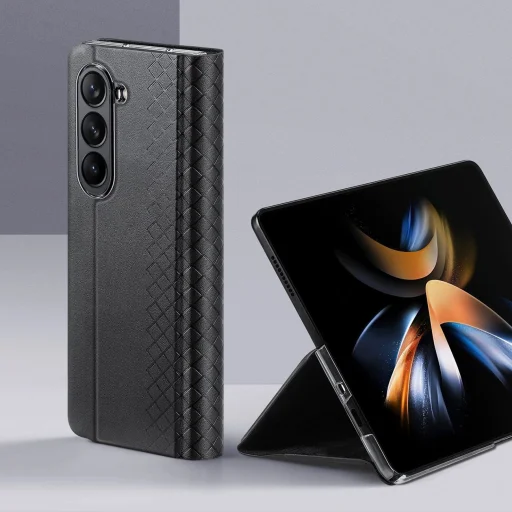 Bőr Flip és Pénztárca Tok Samsung Galaxy Z Fold5 5G Dux Ducis Bril - Fekete - 4