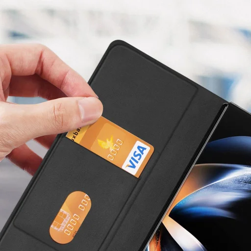 Bőr Flip és Pénztárca Tok Samsung Galaxy Z Fold5 5G Dux Ducis Bril - Fekete - 8