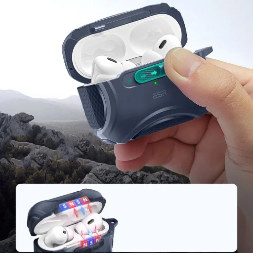 ESR Cyber Flicklock Halolock MagSafe tok Airpods Pro 1 / 2 - Kék - 4