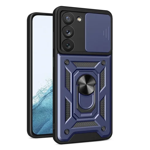 Hybrid Armor Camshield puzdro pre Samsung Galaxy S23 s ochranou kamery modré - 1