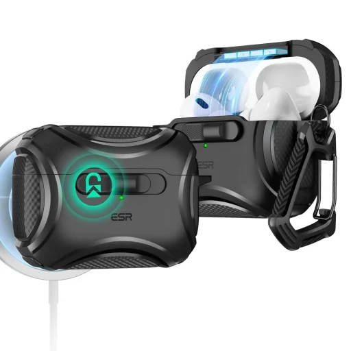 ESR Cyber ​​Flicklock Halolock MagSafe tok Airpods Pro 1 / 2 - Fekete - 2
