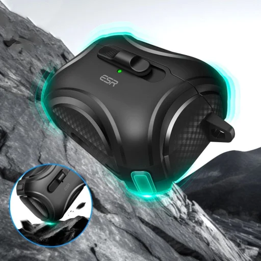 ESR Cyber ​​Flicklock Halolock MagSafe tok Airpods Pro 1 / 2 - Fekete - 5