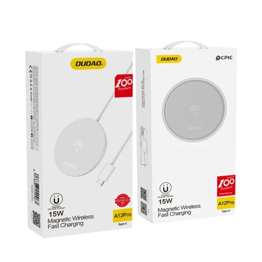Dudao indukciós töltő Qi 15W fehér (A12Pro) - 5