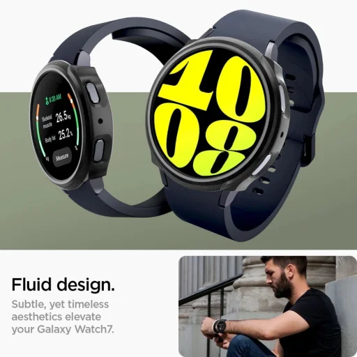  Samsung Galaxy Watch 7 (44mm) Matt Fekete Spigen Liquid Air tok - 11