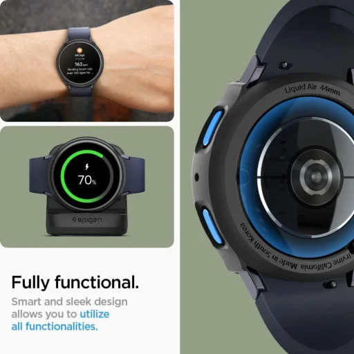 Samsung Galaxy Watch 7 (44mm) Matt Fekete Spigen Liquid Air tok - 13
