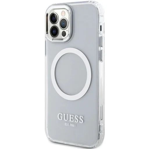Guess Fém Kontúr Magsafe tok iPhone 12 / iPhone 12 Pro - ezüst - 2
