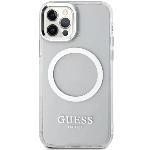 Guess Fém Kontúr Magsafe tok iPhone 12 / iPhone 12 Pro - ezüst - 3