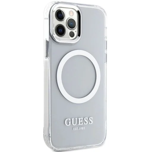 Guess Fém Kontúr Magsafe tok iPhone 12 / iPhone 12 Pro - ezüst - 4