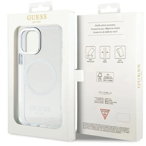 Guess Fém Kontúr Magsafe tok iPhone 12 / iPhone 12 Pro - ezüst - 8