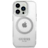 Guess GUHMP14LHTRMS iPhone 14 Pro 6.1" ezüst/ezüst kemény tok Metal Outline Magsafe tok thumbnail