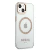 Guess GUHMP13MHTRMD iPhone 13 6.1" arany/arany kemény tok Metal Outline Magsafe tok thumbnail