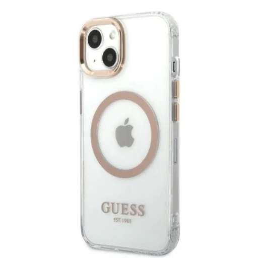 Guess GUHMP13MHTRMD iPhone 13 6.1" arany/arany kemény tok Metal Outline Magsafe tok - 2