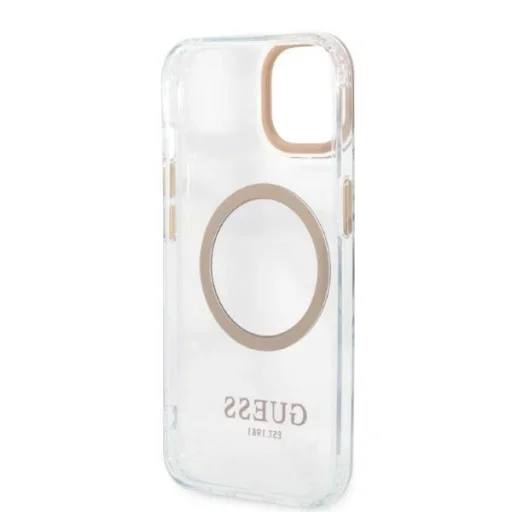 Guess GUHMP13MHTRMD iPhone 13 6.1" arany/arany kemény tok Metal Outline Magsafe tok - 7