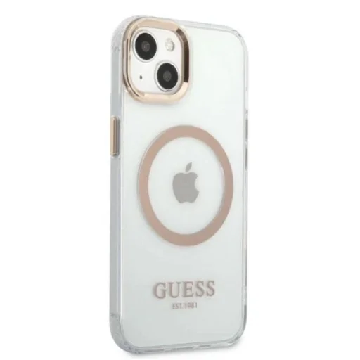 Guess GUHMP13MHTRMD iPhone 13 6.1" arany/arany kemény tok Metal Outline Magsafe tok - 4