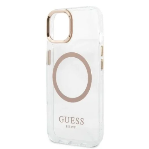 Guess GUHMP13MHTRMD iPhone 13 6.1" arany/arany kemény tok Metal Outline Magsafe tok - 6