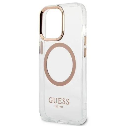 Guess GUHMP13XHTRMD iPhone 13 Pro Max 6.7" arany / arany kemény tok Metal Outline Magsafe - 6