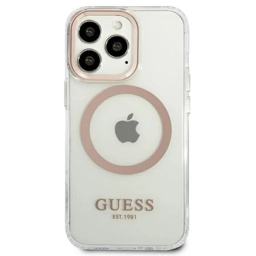 Guess GUHMP13XHTRMD iPhone 13 Pro Max 6.7" arany / arany kemény tok Metal Outline Magsafe - 3