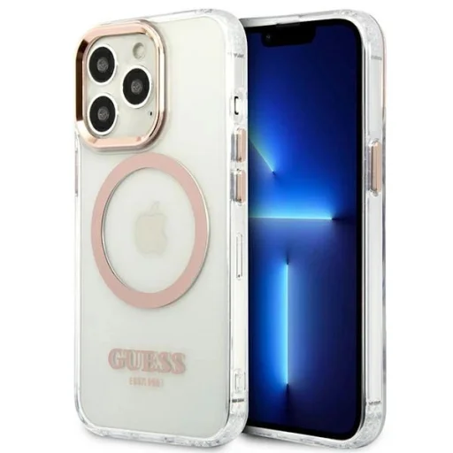 Guess GUHMP13XHTRMD iPhone 13 Pro Max 6.7" arany / arany kemény tok Metal Outline Magsafe - 1