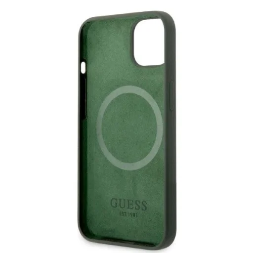 Guess GUHMP13MSBPLA iPhone 13 6.1" zöld/khaki kemény tok Szilikon Logóval MagSafe - 7