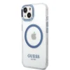 Guess Metal Outline MagSafe tok iPhone 14 Plus - kék - 2