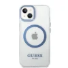 Guess Metal Outline MagSafe tok iPhone 14 Plus - kék - 3