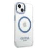 Guess Metal Outline MagSafe tok iPhone 14 Plus - kék - 4