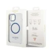 Guess Metal Outline MagSafe tok iPhone 14 Plus - kék - 8