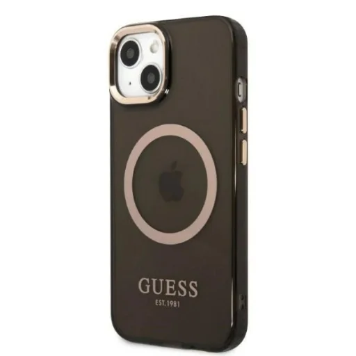 Guess Gold Outline Translucent MagSafe tok iPhone 13 - fekete - 2