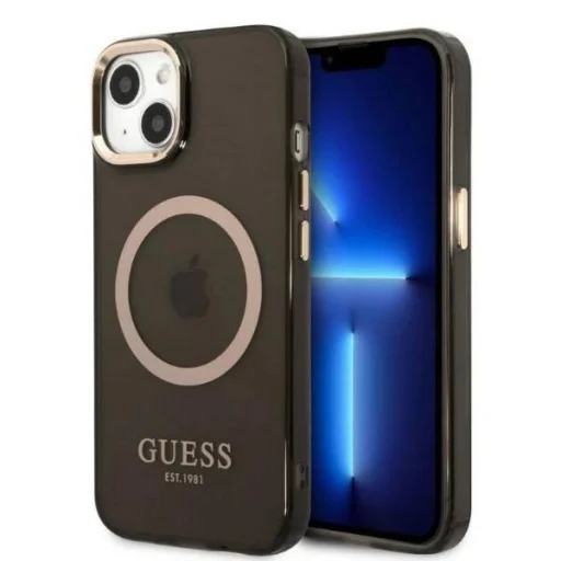 Guess Gold Outline Translucent MagSafe tok iPhone 13 - fekete - 1
