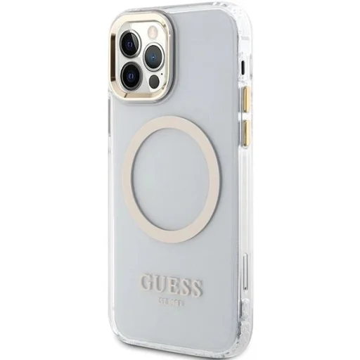 Guess Metal Outline Magsafe iPhone 12 / iPhone 12 Pro tok - arany - 2