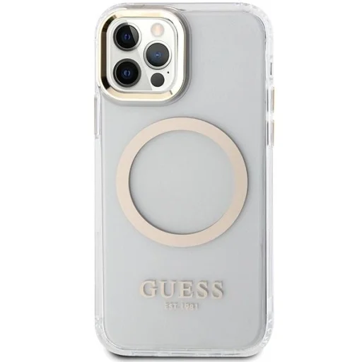 Guess Metal Outline Magsafe iPhone 12 / iPhone 12 Pro tok - arany - 3
